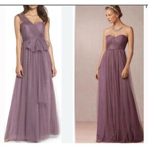 Jenny Yoo Size 12 Anabelle Convertible Tulle Gown Maxi Dress Lilac Dusty Purple